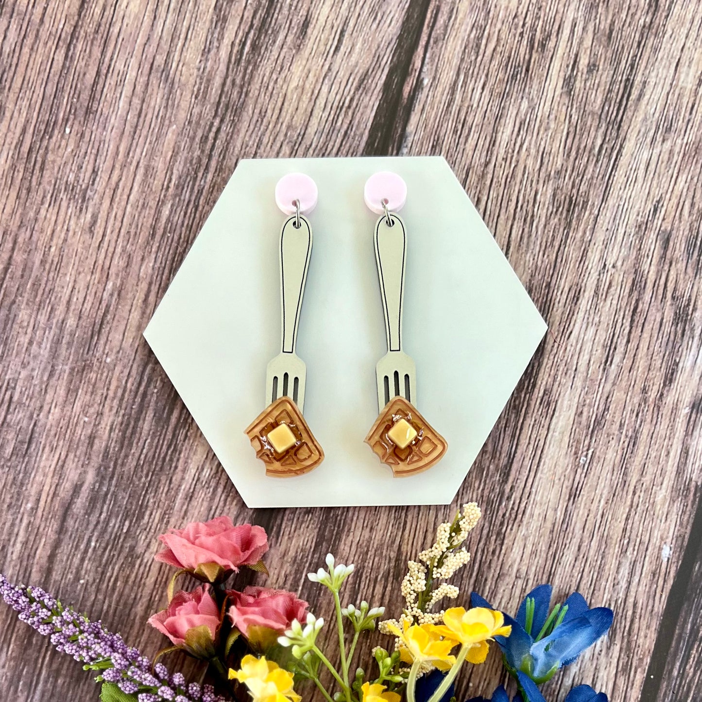 Waffle Dangle Earrings