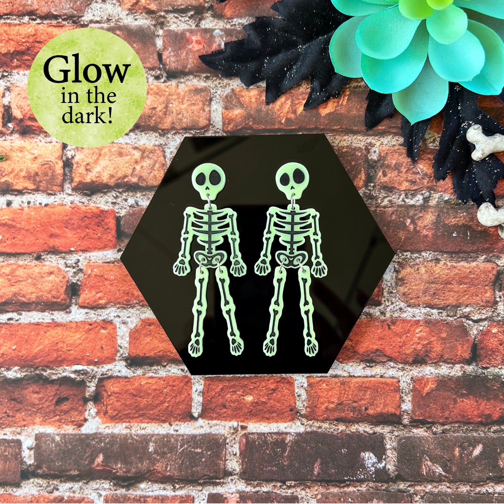 Skeleton Dangle Earrings (Glow in the Dark!)