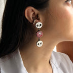 Skull Rose Earrings