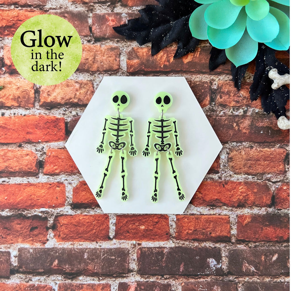 Skeleton Dangle Earrings (Glow in the Dark!)