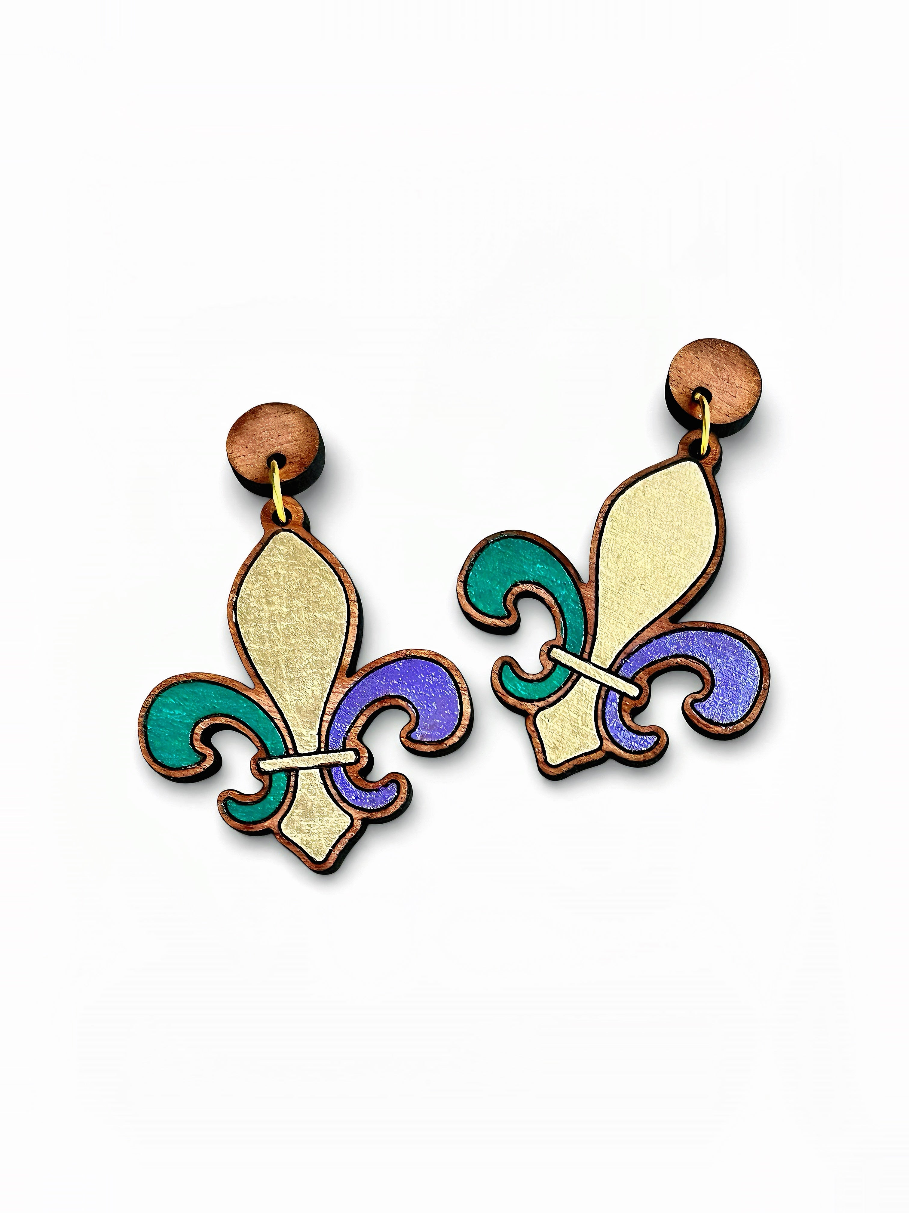 Mardi Gras Fleur de lis Earrings