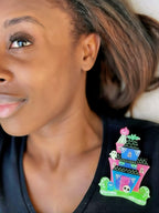 Spooky Haunted House Brooch - Glow in the Dark!