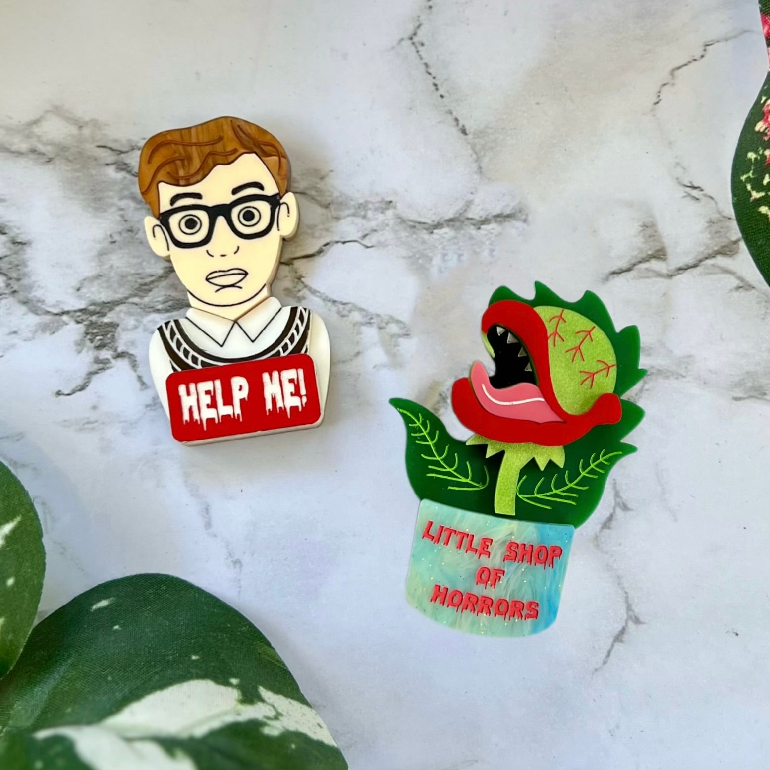 Lil Shop of Horrors Brooch Set