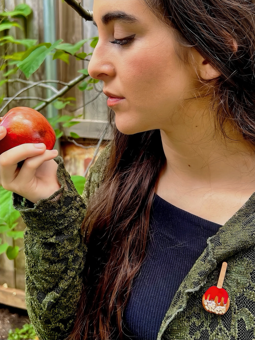 Candy Apple Brooch