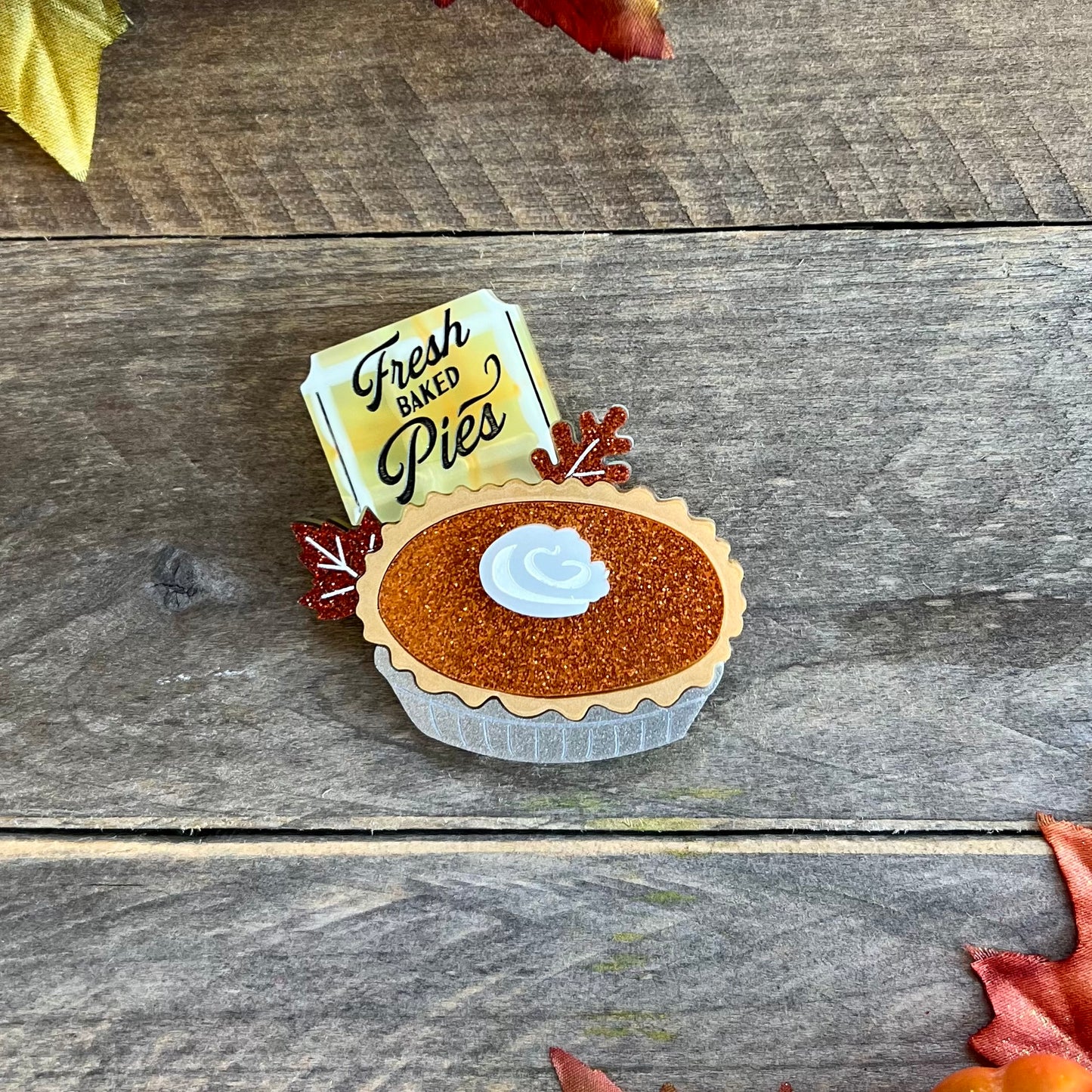 Fresh Baked Pumpkin Pie Brooch