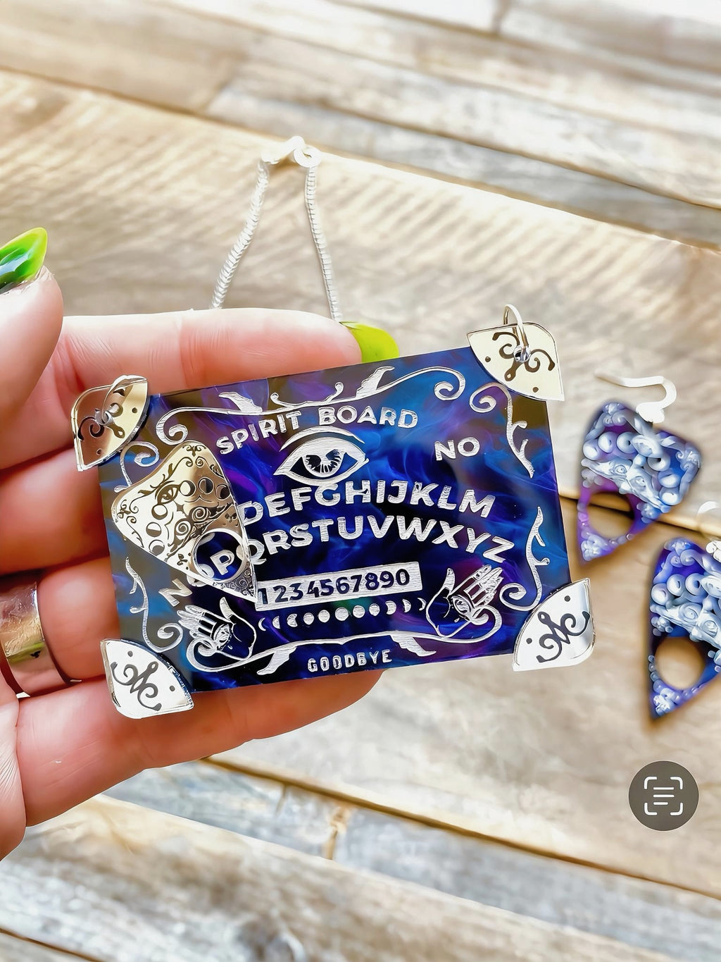 Ouija Board Necklace & Earring Set