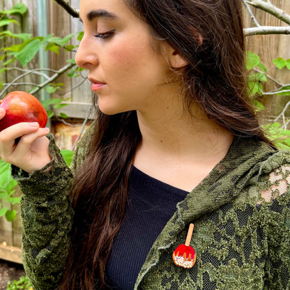 Red Candy Apple Brooch