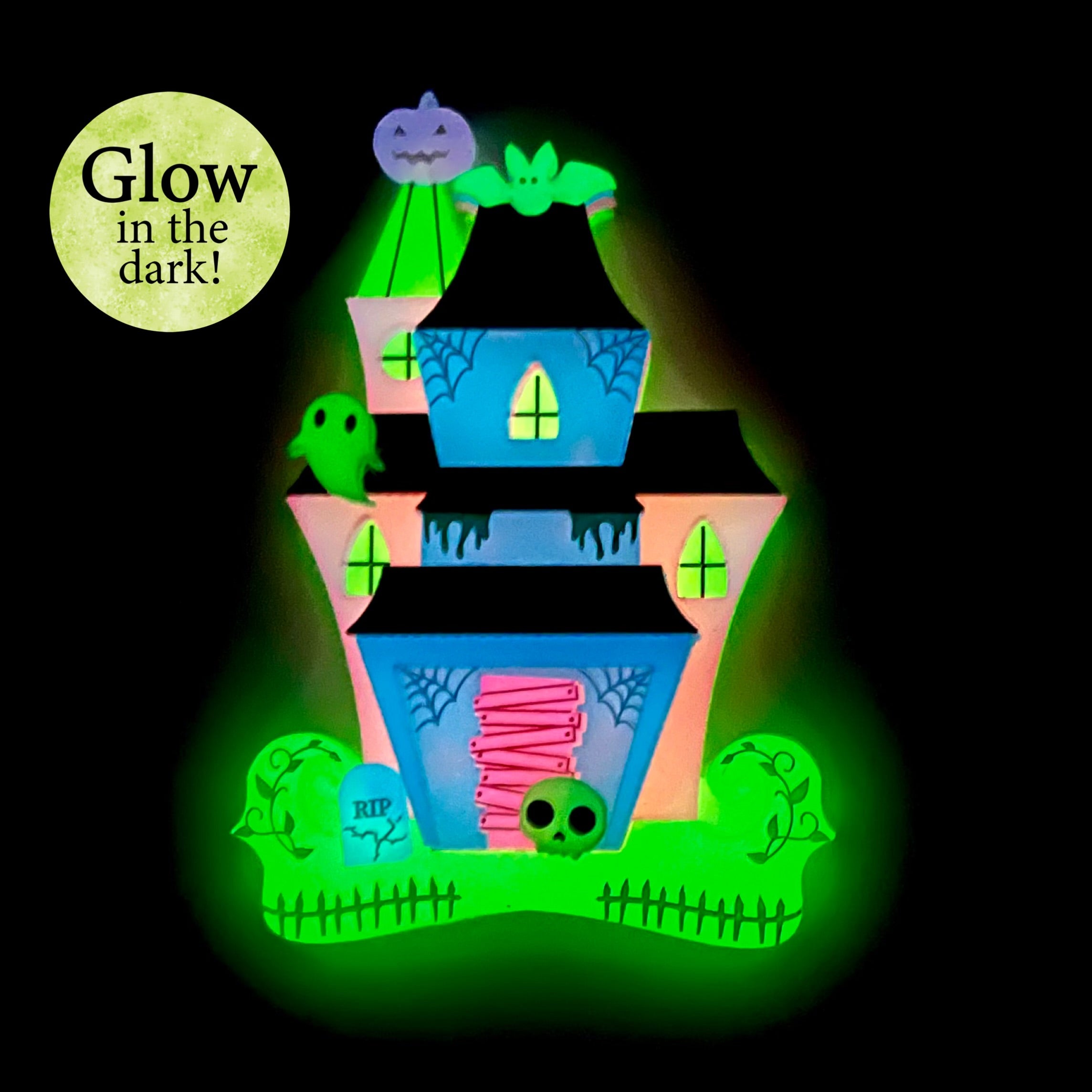 Spooky Cute Haunted House Brooch (Glow in the Dark!)