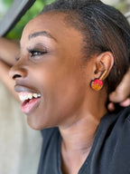 Candy Apple Stud Earrings