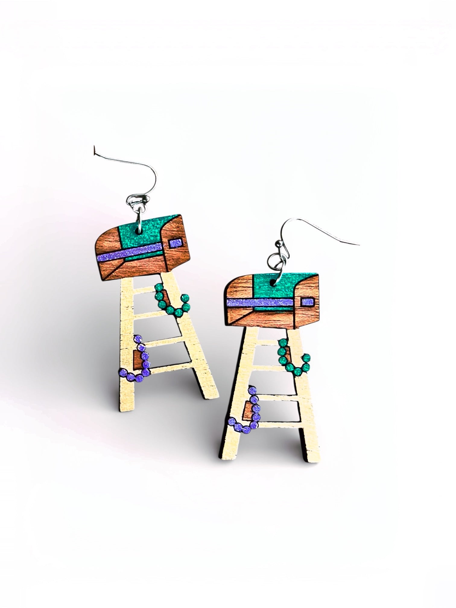 Mardi Gras Ladder Earrings