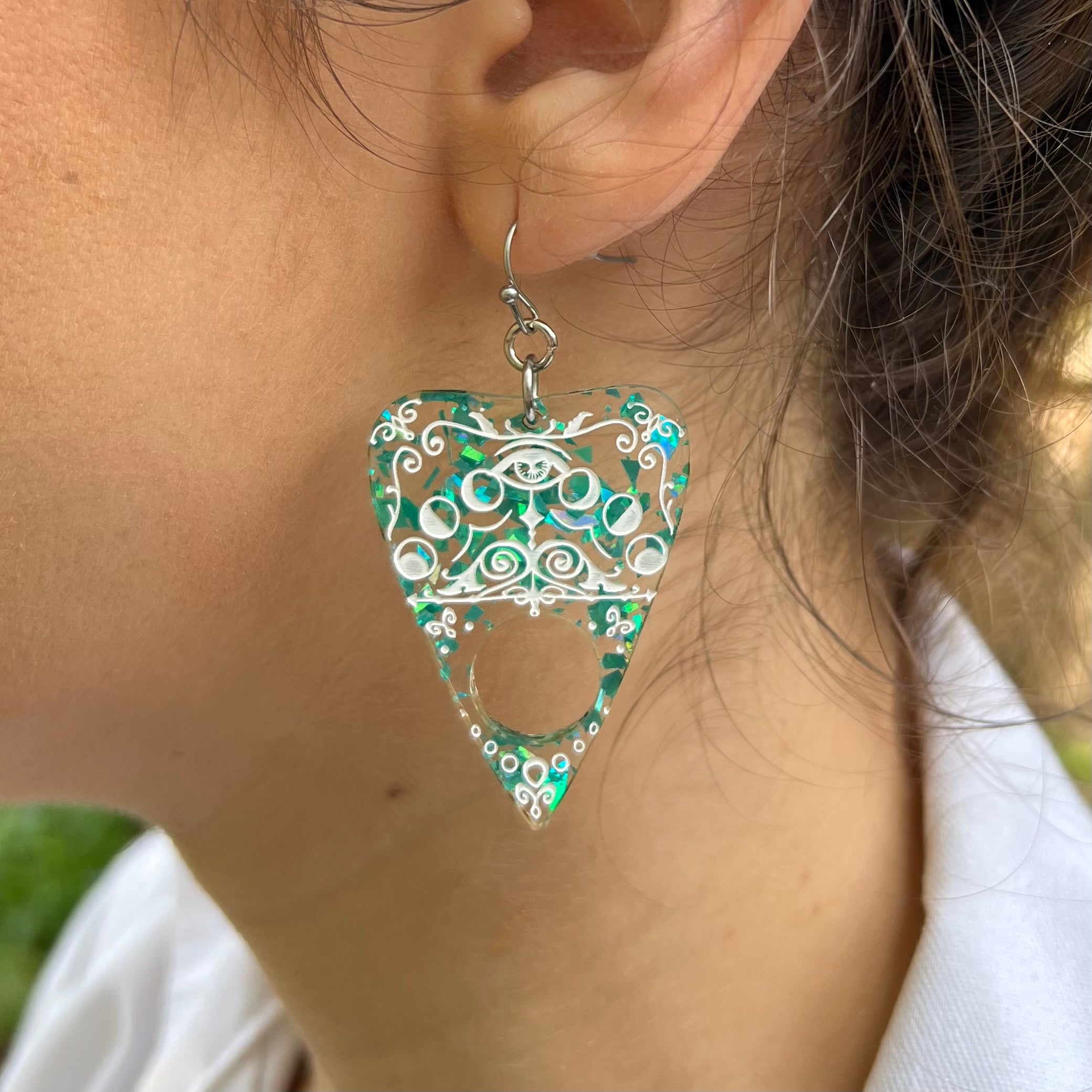 Ouija Planchette Earrings