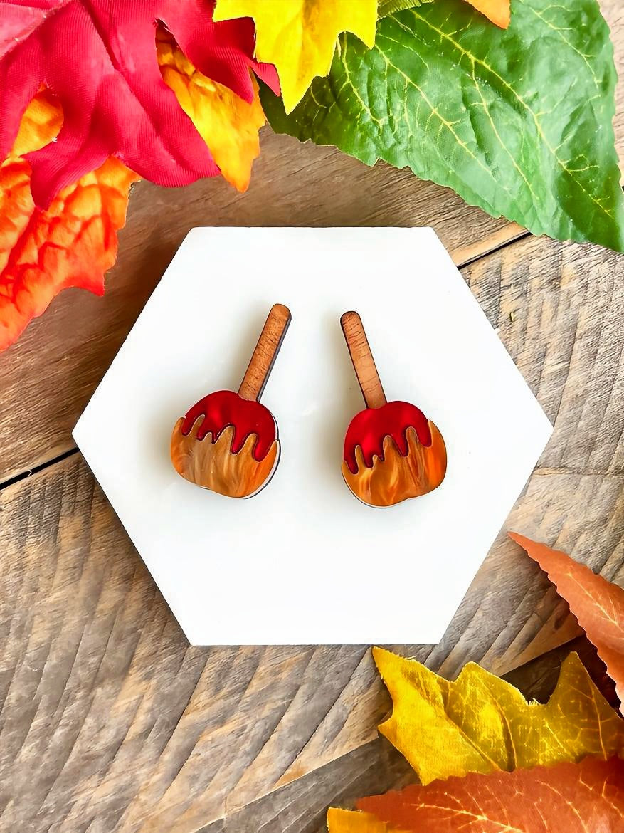 Candy Apple Stud Earrings