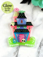 Spooky Haunted House Brooch - Glow in the Dark!