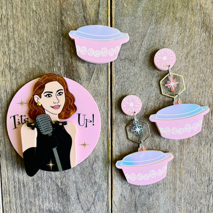 Pink Pyrex Earrings
