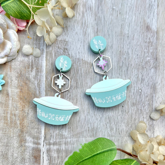 Blue Pyrex Earrings