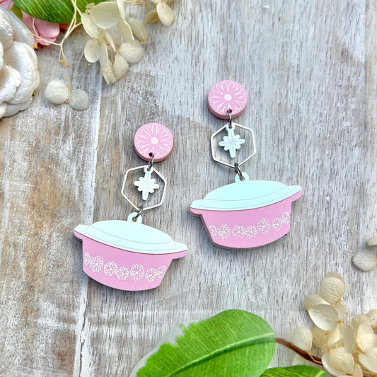 Pink Pyrex Earrings