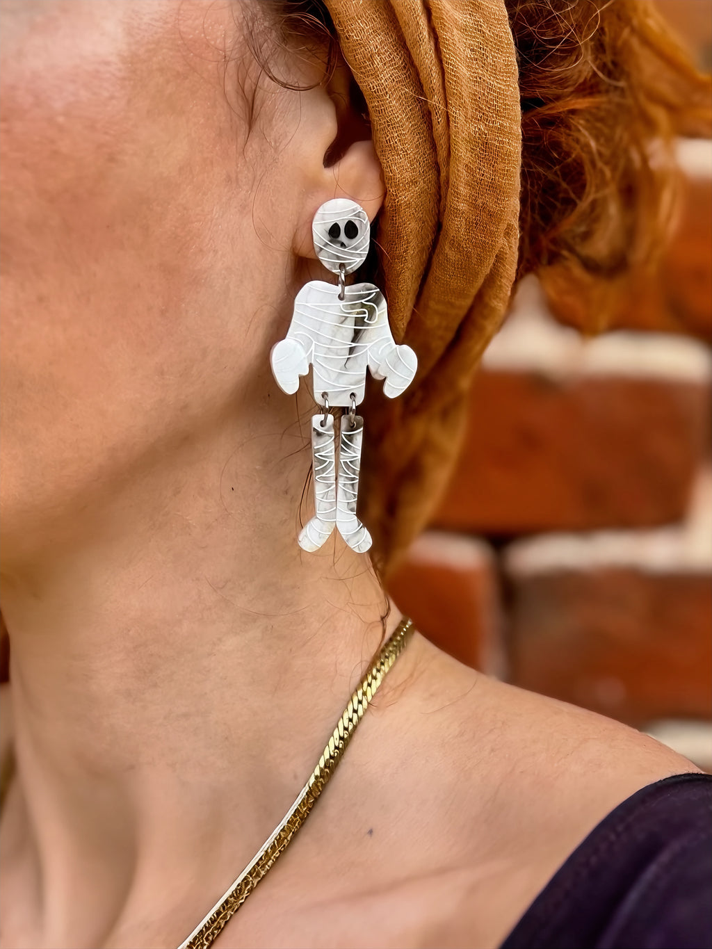 Mummy Dangle Earrings (Interactive)