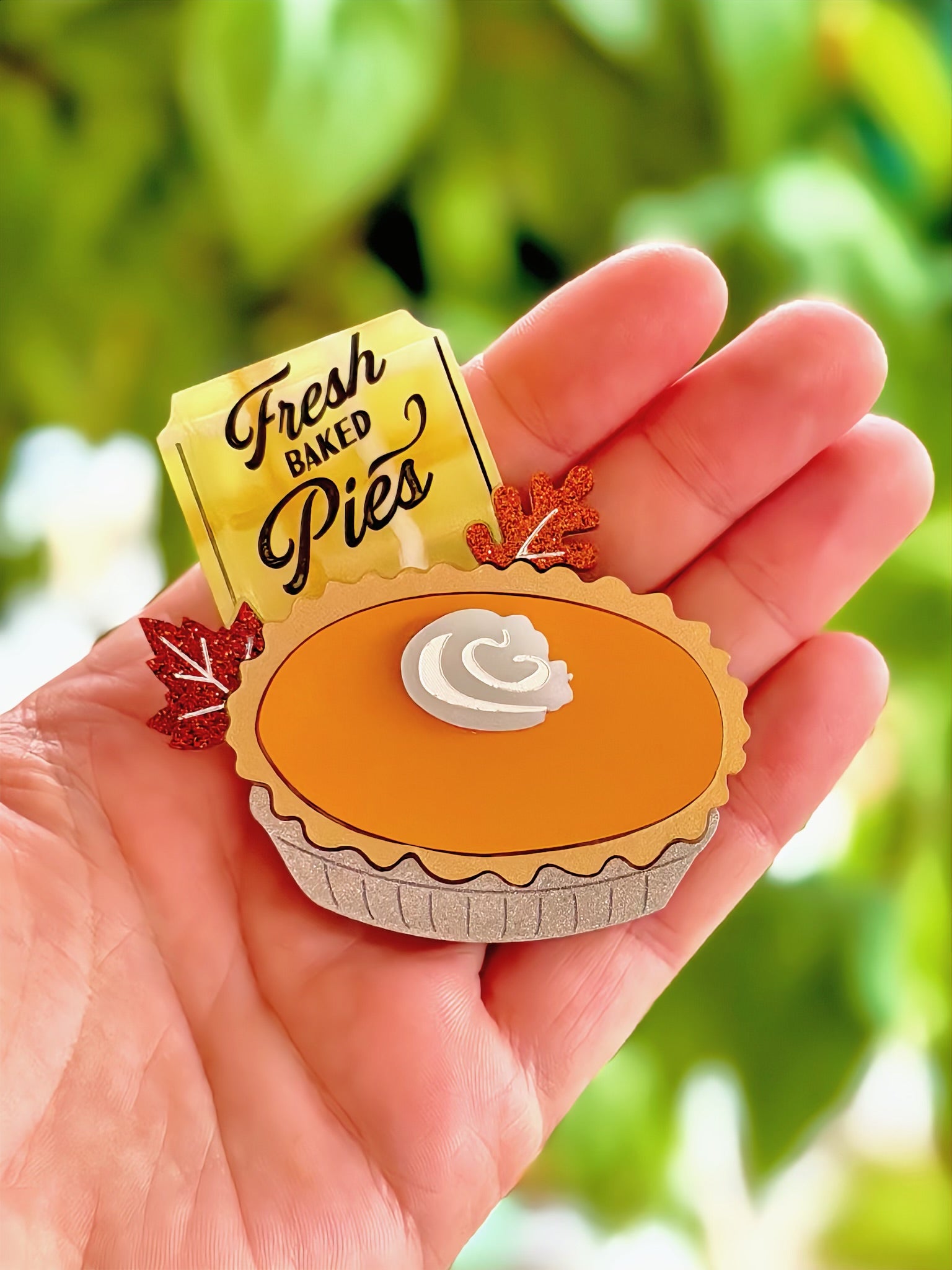 Fresh Baked Pumpkin Pie Brooch