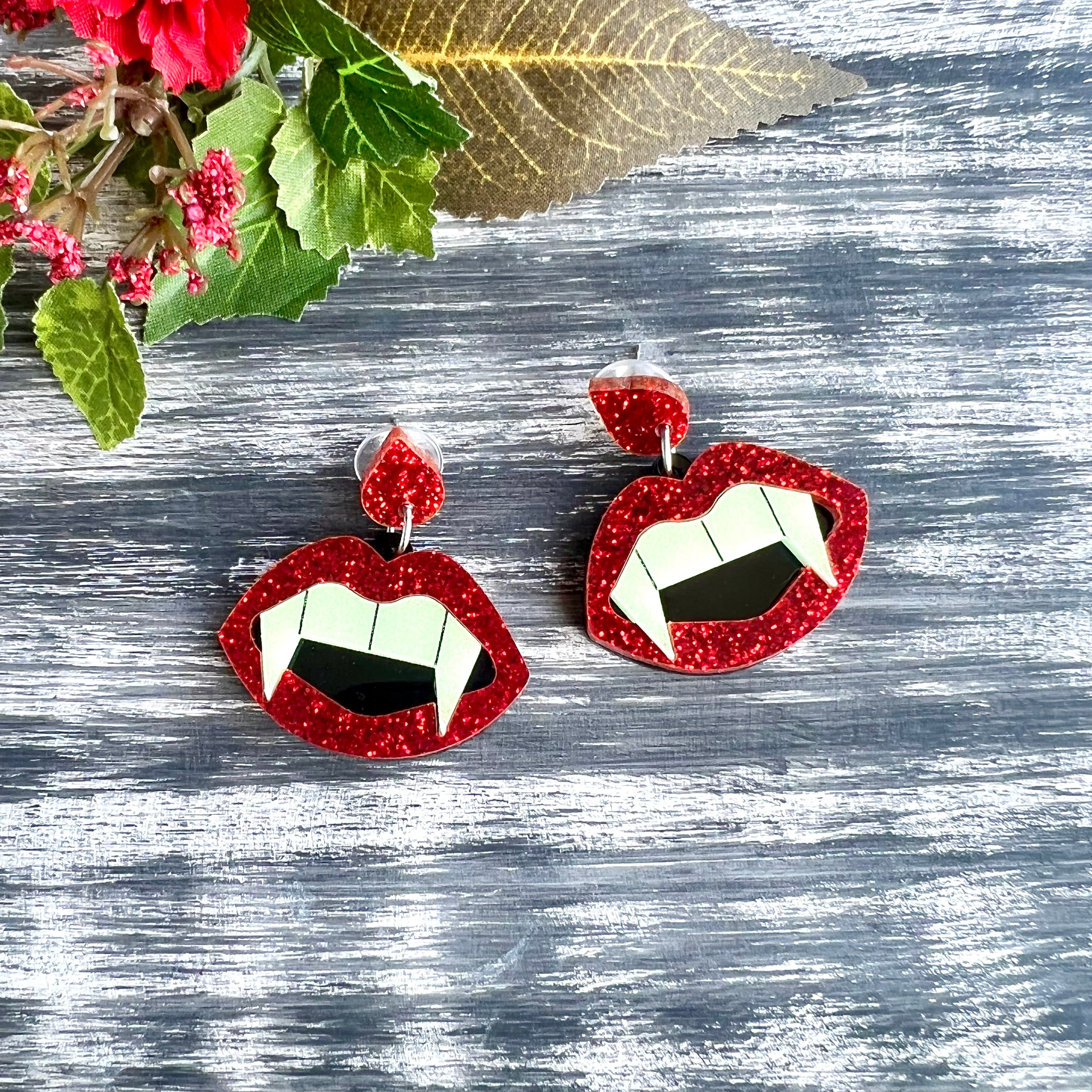 Vampire Teeth Earrings (Glow in the Dark!)