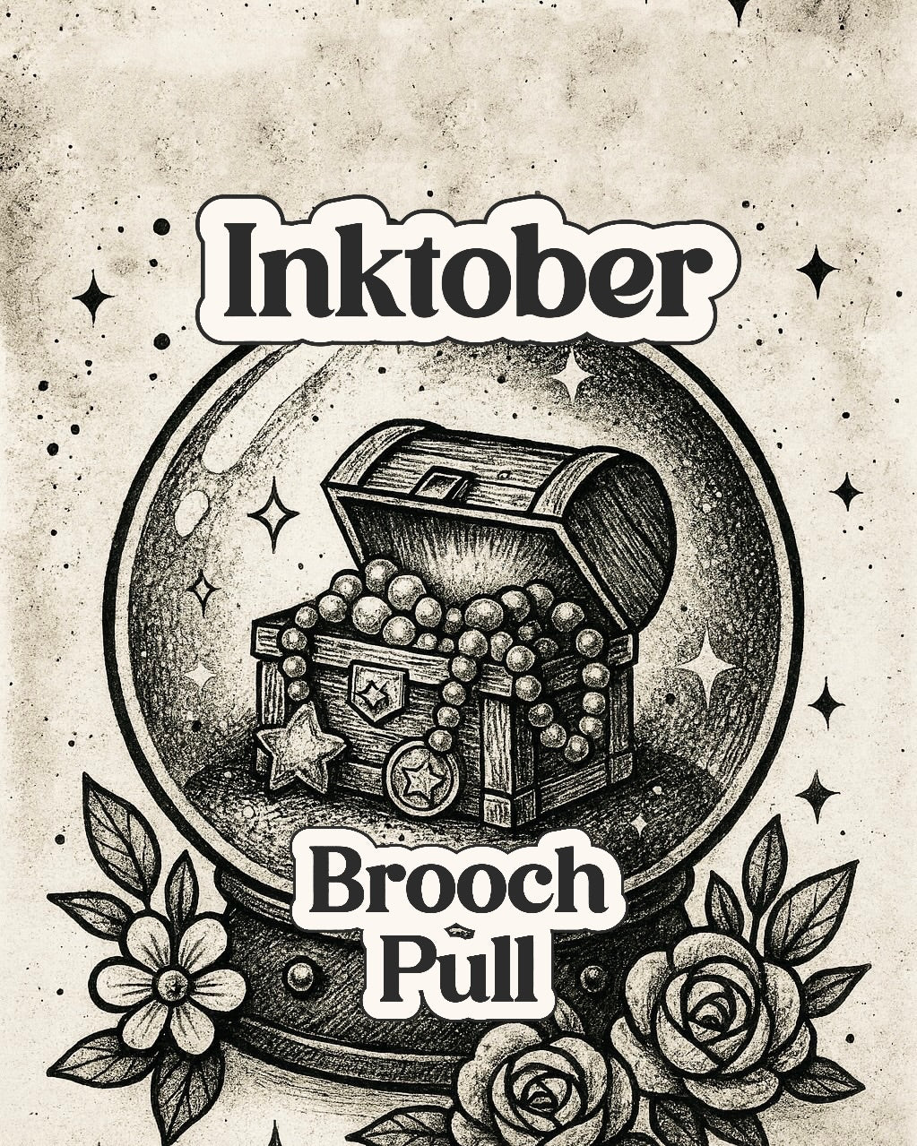 Inktober Brooch Treasure Pull