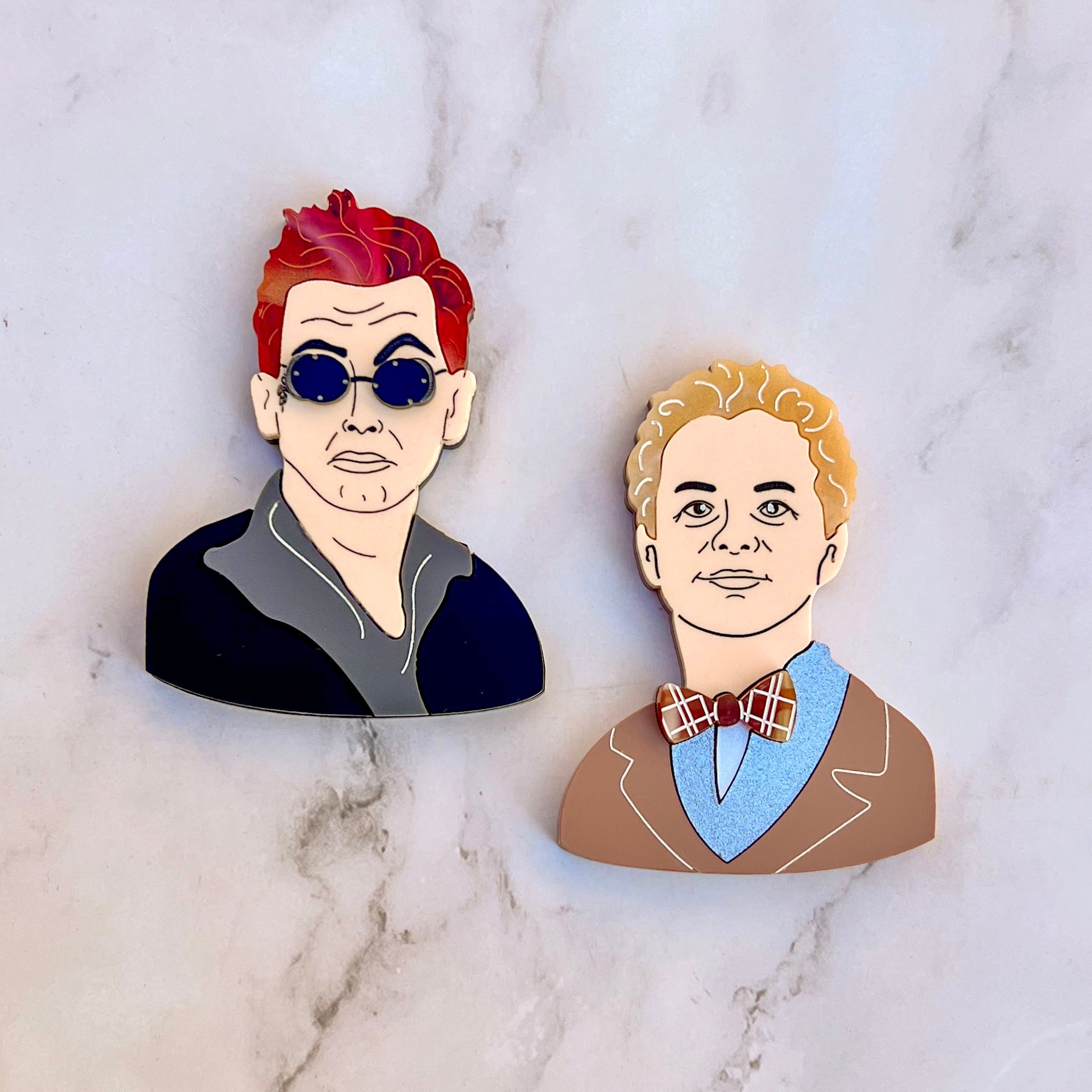 Angel & Demon Brooch Set