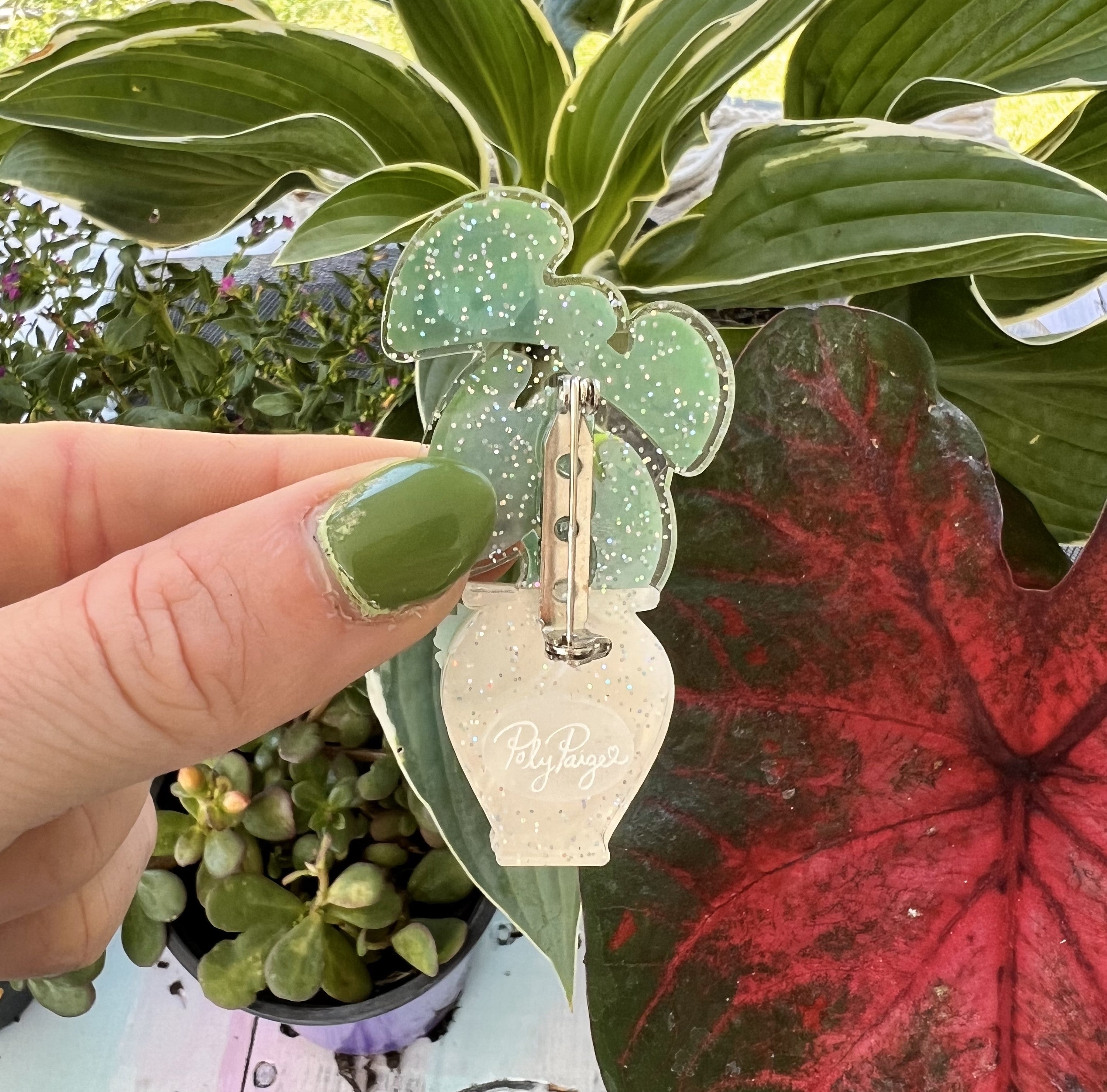 Caladium Pot Brooch