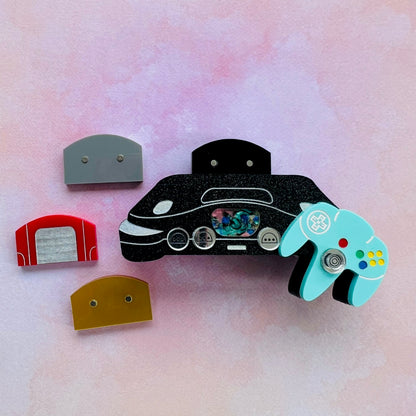 Black Game Console Brooch (Interactive!)